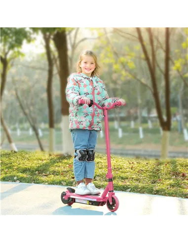 AIYAPLAY Electric Scooter for Kids 6-14 Years, with Colourful Lights, Pink
