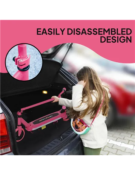 AIYAPLAY Electric Scooter for Kids 6-14 Years, with Colourful Lights, Pink