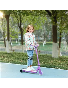 AIYAPLAY Electric Scooter for Kids Aged 4-7 Years, with Flashing LED Lights, Rear Auxiliary Wheels, Purple 2
