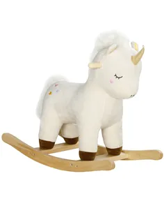 AIYAPLAY Rocking Horse with Unicorn Design, Sounds, for Ages 2-4 Years, White