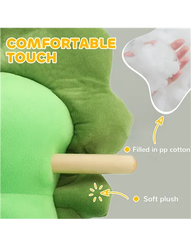 AIYAPLAY Baby Rocking Dinosaur with Animal Sounds, Safety Belt, Wooden Base, for Toddlers 18-36 Months, Green