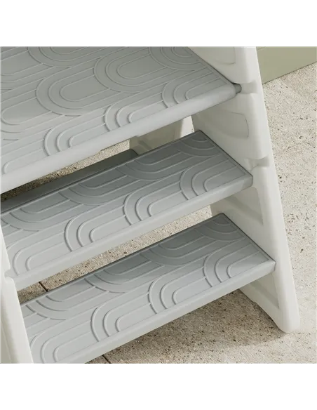 AIYAPLAY Foldable and Adjustable Kids Step Stool with Handle, Non-Slip, Grey