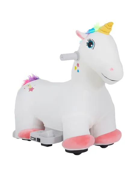 AIYAPLAY 6V Electric Ride on Unicorn, Battery Powered Kids Ride on Animal Toy with Music, Forward Control, for Ages 18-36 Months
