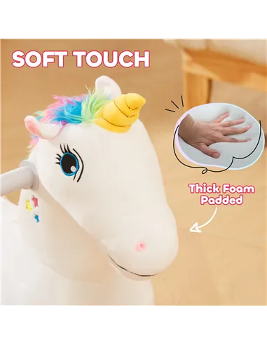 AIYAPLAY 6V Electric Ride on Unicorn, Battery Powered Kids Ride on Animal Toy with Music, Forward Control, for Ages 18-36 Months