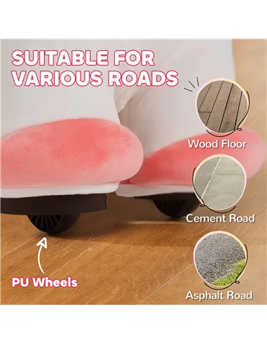 AIYAPLAY 6V Electric Ride on Unicorn, Battery Powered Kids Ride on Animal Toy with Music, Forward Control, for Ages 18-36 Months