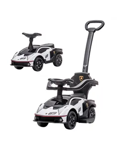 AIYAPLAY Licensed 2 in 1 Baby Ride on Push Car Toddler Push Along Car with Parent Handle Sliding Car with Horn Steering Wheel NO