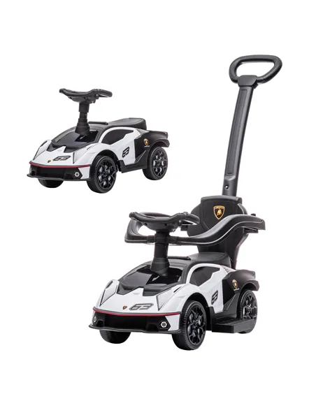 AIYAPLAY Licensed 2 in 1 Baby Ride on Push Car Toddler Push Along Car with Parent Handle Sliding Car with Horn Steering Wheel NO