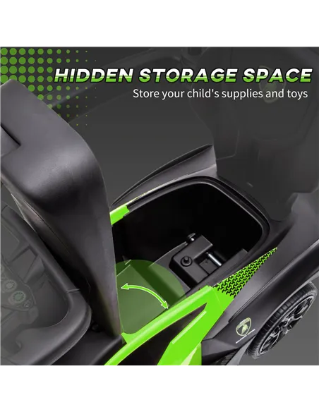 AIYAPLAY Kids 2-In-1 Lamborghini Ride-On and Stroller, with Horn - Green