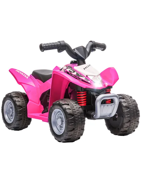 AIYAPLAY Honda Licensed Kids Electric Quad Bike, 6V ATV Ride On for Ages 1.5-3 Years, Pink