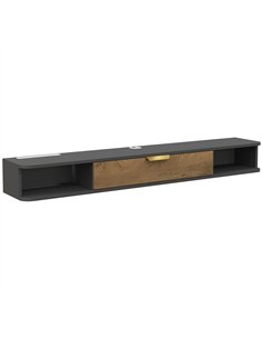 HOMCOM 140 cm Floating TV Stand with Storage - Charcoal Grey