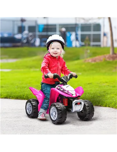 AIYAPLAY Honda Licensed Kids Electric Quad Bike, 6V ATV Ride On for Ages 1.5-3 Years, Pink