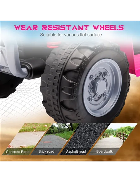 AIYAPLAY Honda Licensed Kids Electric Quad Bike, 6V ATV Ride On for Ages 1.5-3 Years, Pink