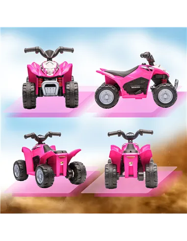 AIYAPLAY Honda Licensed Kids Electric Quad Bike, 6V ATV Ride On for Ages 1.5-3 Years, Pink