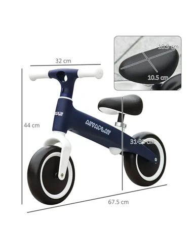 AIYAPLAY Baby Balance Bike, with Adjustable Seat, for 1.5-3 Years - Blue