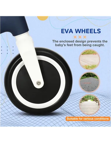 AIYAPLAY Baby Balance Bike, with Adjustable Seat, for 1.5-3 Years - Blue