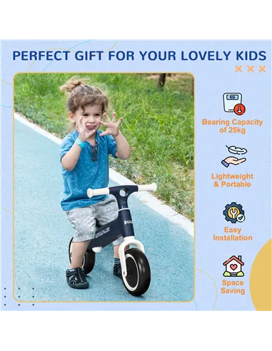 AIYAPLAY Baby Balance Bike, with Adjustable Seat, for 1.5-3 Years - Blue