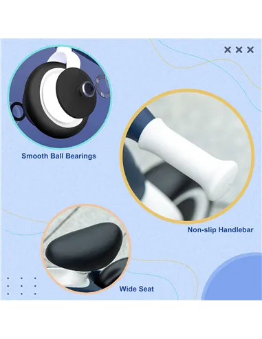 AIYAPLAY Baby Balance Bike, with Adjustable Seat, for 1.5-3 Years - Blue