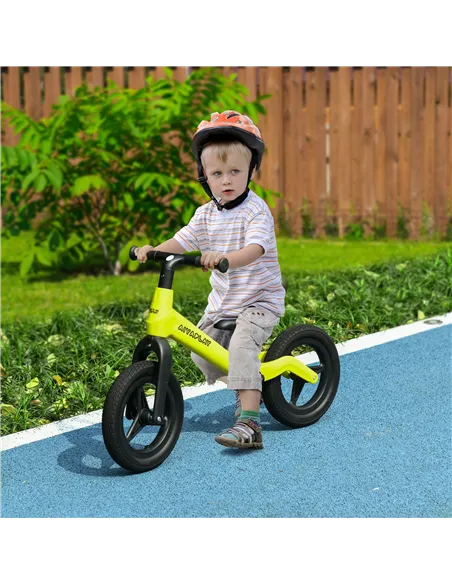 AIYAPLAY Balance Bike with Adjustable Seat and Handlebar, PU Wheels, No Pedal, for Ages 30-60 Months - Green
