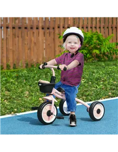 AIYAPLAY Kids Trike, Tricycle, with Adjustable Seat, Basket, Bell, for Ages 2-5 Years - Pink 2