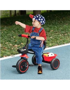 AIYAPLAY Kids Trike for 2-5 Years with Adjustable Seat, Pedal, Baskets, Red 2