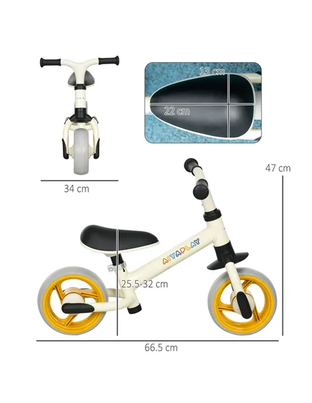 AIYAPLAY 8" Balance Bike, Lightweight Training Bike for Children, with Adjustable Seat, EVA Wheels, Easy installation - Orange