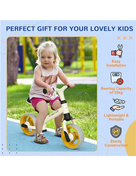 AIYAPLAY 8" Balance Bike, Lightweight Training Bike for Children, with Adjustable Seat, EVA Wheels, Easy installation - Orange