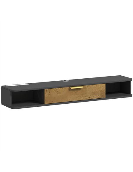 HOMCOM 120 cm Floating TV Stand with Storage - Charcoal Grey