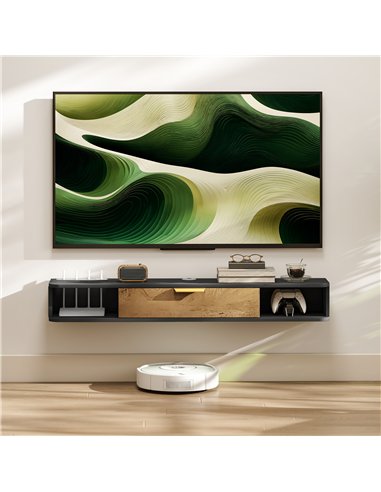 HOMCOM 120 cm Floating TV Stand with Storage - Charcoal Grey