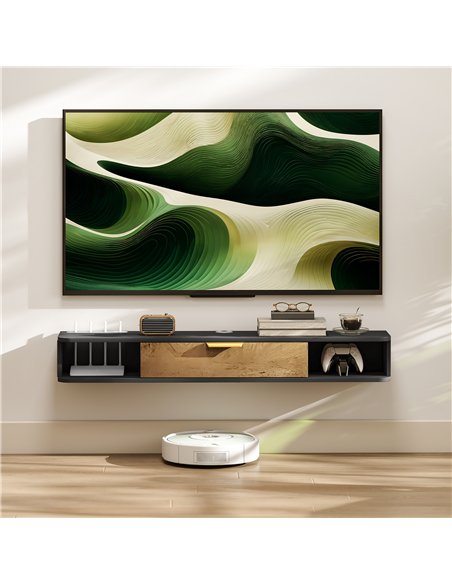 HOMCOM 120 cm Floating TV Stand with Storage - Charcoal Grey