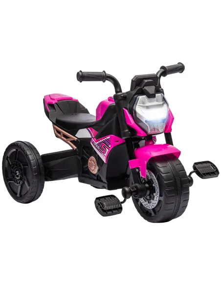 AIYAPLAY Motorcycle Design, 3 in 1 Toddler Trike, Sliding Car, Balance Bike with Headlight, Music, Horn, Pink