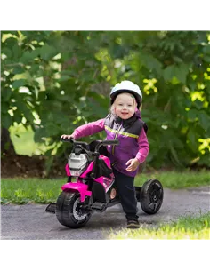 AIYAPLAY Motorcycle Design, 3 in 1 Toddler Trike, Sliding Car, Balance Bike with Headlight, Music, Horn, Pink 2