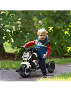 AIYAPLAY Motorcycle Design, 3 in 1 Toddler Trike, Sliding Car, Balance Bike with toy safety light, Music, Horn, White 2