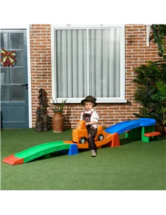 AIYAPLAY 3(m) Four-Piece Ride on Kids Roller Coaster w/ Non-Slip Steps, for Ages 2-5 Years - Multicoloured 2