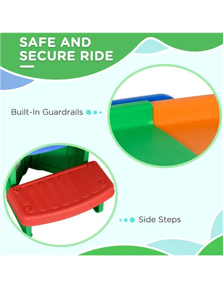 AIYAPLAY 3(m) Four-Piece Ride on Kids Roller Coaster w/ Non-Slip Steps, for Ages 2-5 Years - Multicoloured