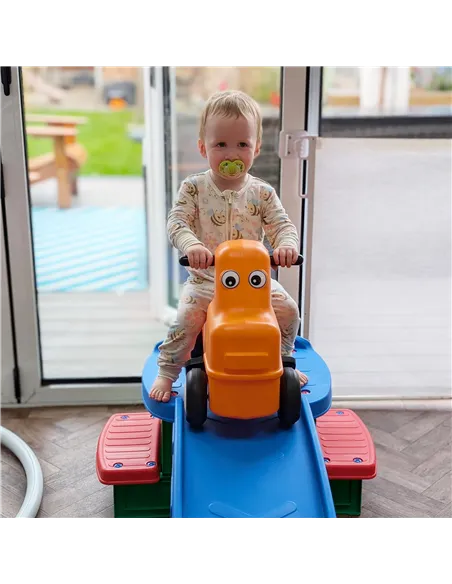 AIYAPLAY 3(m) Four-Piece Ride on Kids Roller Coaster w/ Non-Slip Steps, for Ages 2-5 Years - Multicoloured