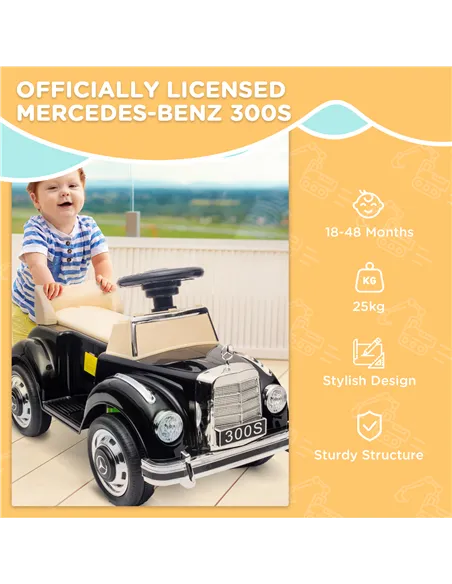 AIYAPLAY Foot to Floor Ride on Sliding Car Mercedes-Benz 300S Licensed for 18-48 months