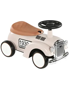 AIYAPLAY Foot to Floor Slider for Toddlers with Under-Seat Storage, Ride on Sliding Car with Horn, for Ages 12-36 Months - Cream