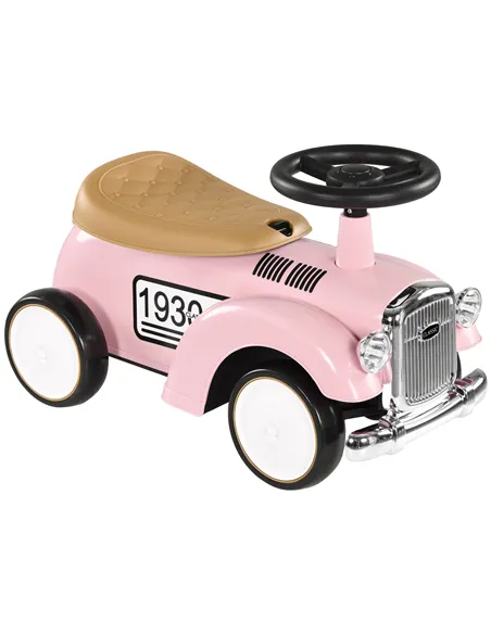 AIYAPLAY Foot to Floor Slider for Toddlers with Under-Seat Storage, Ride on Sliding Car with Horn, for Ages 12-36 Months - Pink