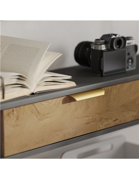 HOMCOM 120 cm Floating TV Stand with Storage - Charcoal Grey