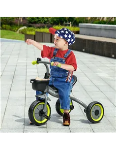 AIYAPLAY Kids Trike, Tricycle, with Adjustable Seat, Basket, Bell, for Ages 2-5 Years - Black 2