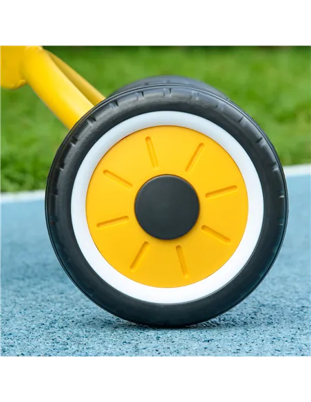 AIYAPLAY Kids Trike, Tricycle, with Adjustable Seat, Basket, Bell, for Ages 2-5 Years - Yellow