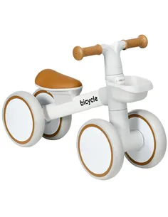 AIYAPLAY Kids Balance Bike for 1-3 Years Old with Adjustable Seat, Silent Wheels, White