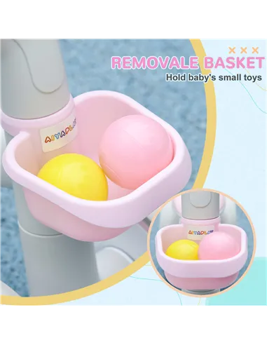 AIYAPLAY Kids Balance Bike for 1-3 Years Old with Adjustable Seat, Silent Wheels, Pink