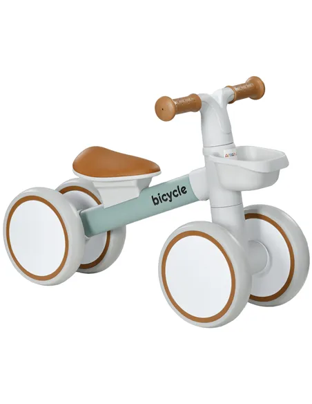 AIYAPLAY Kids Balance Bike for 1-3 Years Old with Adjustable Seat, Silent Wheels, Green