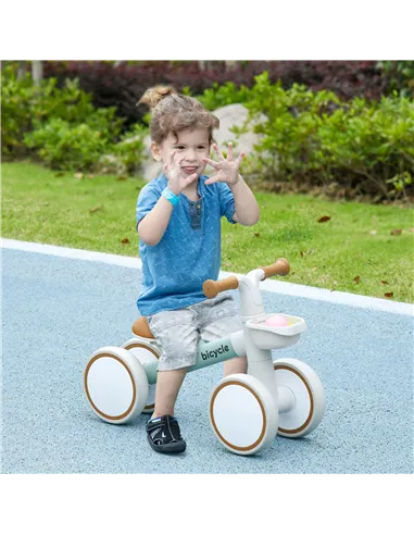 AIYAPLAY Kids Balance Bike for 1-3 Years Old with Adjustable Seat, Silent Wheels, Green