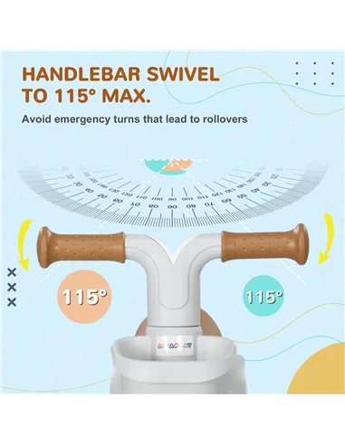 AIYAPLAY Kids Balance Bike for 1-3 Years Old with Adjustable Seat, Silent Wheels, Green