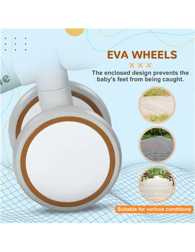 AIYAPLAY Kids Balance Bike for 1-3 Years Old with Adjustable Seat, Silent Wheels, Green