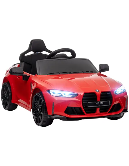 AIYAPLAY 12V BMW Licensed Kids Car, with Easy Transport, Remote Control, Suspension, Music, Horn, LED Lights, Red