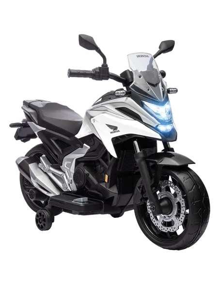 AIYAPLAY 12V Honda Licensed Kids Electric Motorbike w/ Music, Headlights, Early Education Function, for Ages 3-6 Years, White