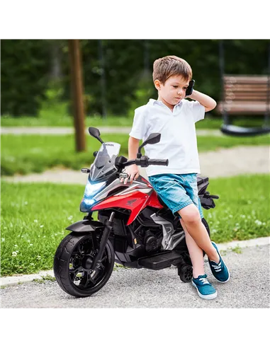 AIYAPLAY 12V Honda Licensed Kids Electric Motorbike w/ Music, Safety lights, Early Education Function, for Ages 3-6 Years, Red